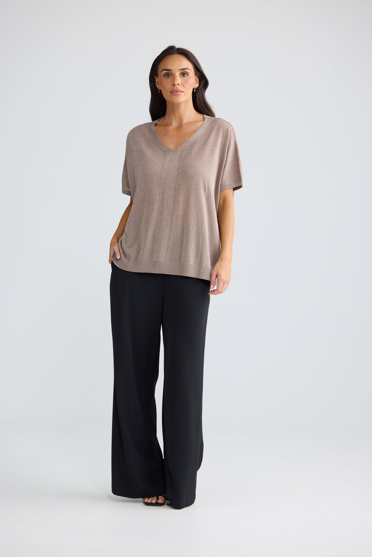 Jessamy Top - Champagne with Silver-Tops-Brave & True-The Bay Room