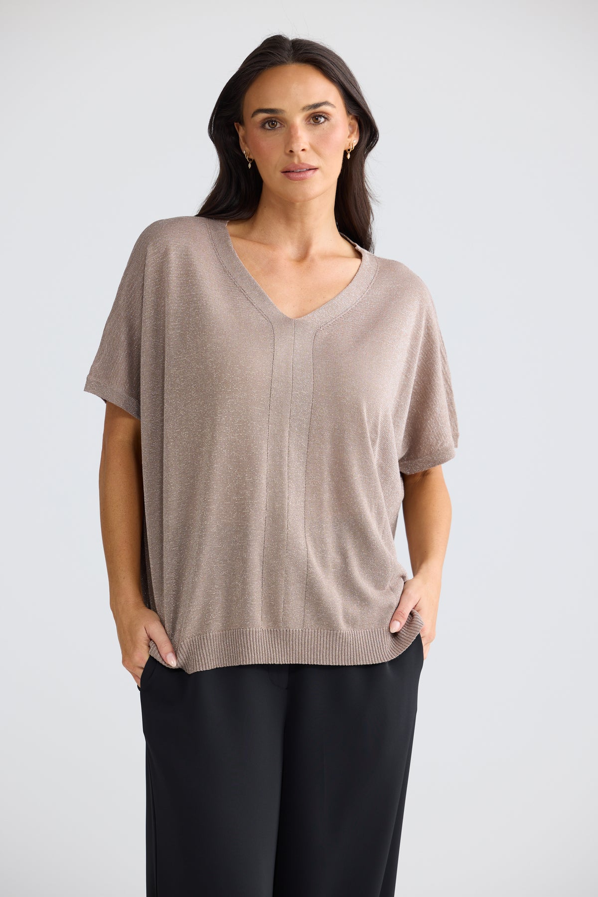 Jessamy Top - Champagne with Silver-Tops-Brave & True-The Bay Room