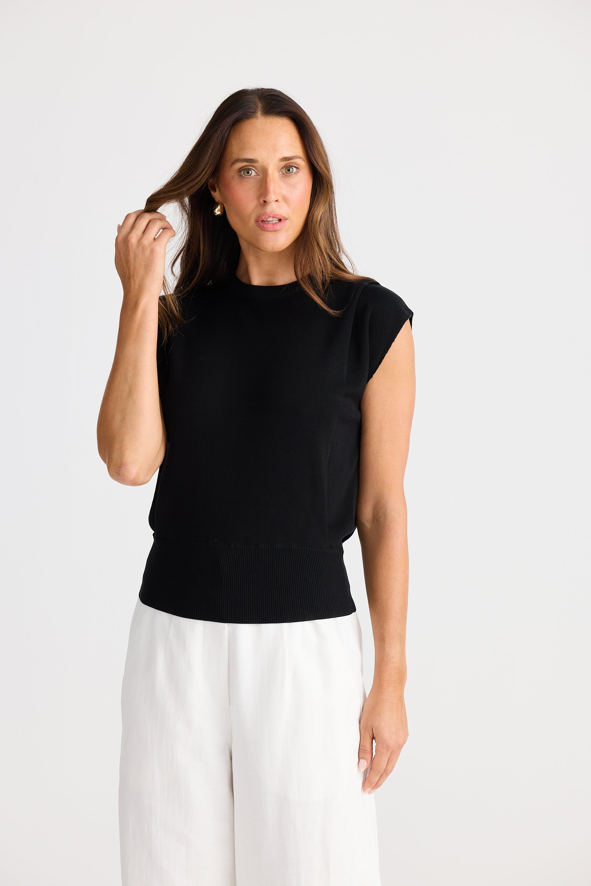 Jordi Knit Top - Black-Tops-Brave & True-The Bay Room