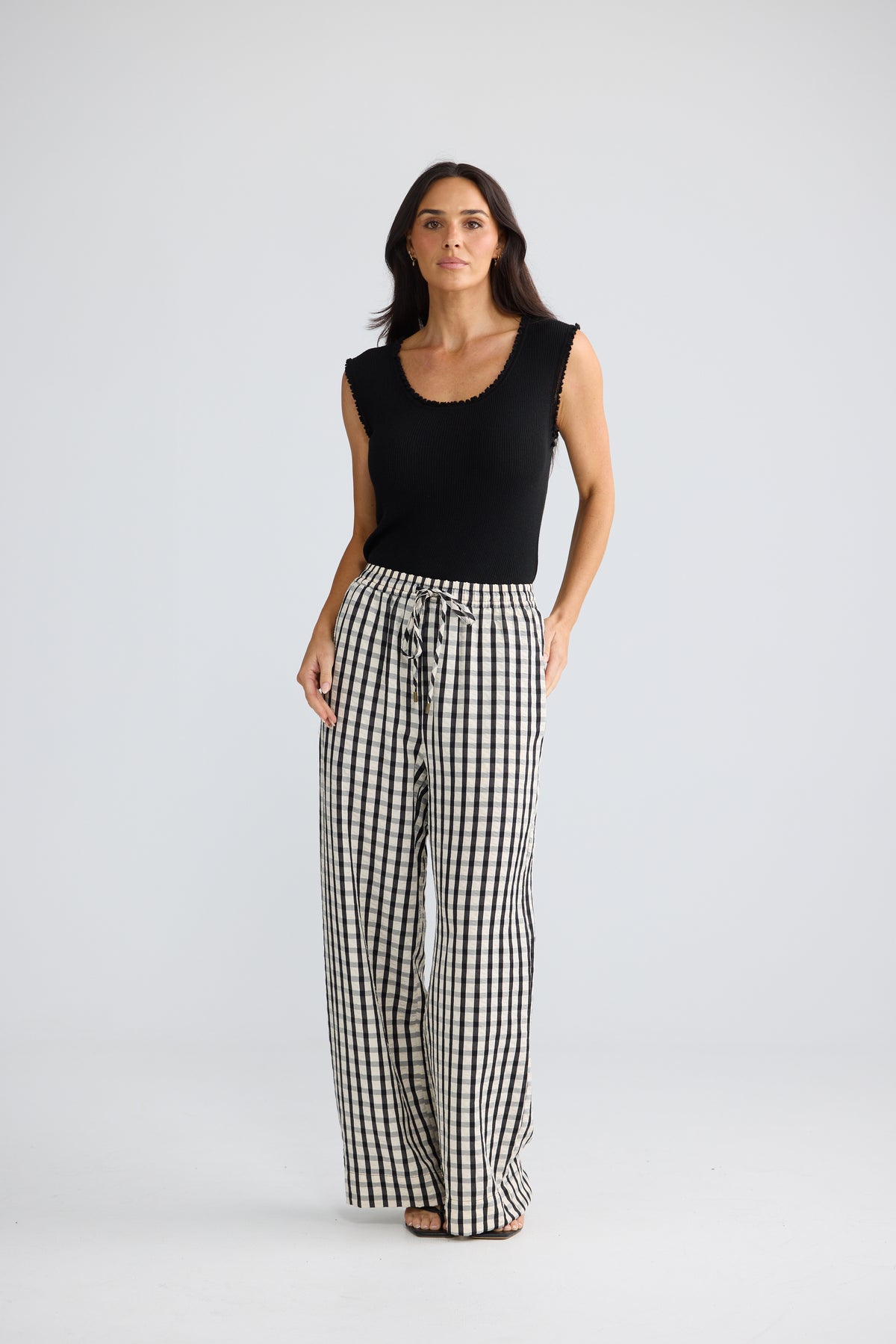 Jude Pant - Black Gingham-Pants-Brave & True-The Bay Room