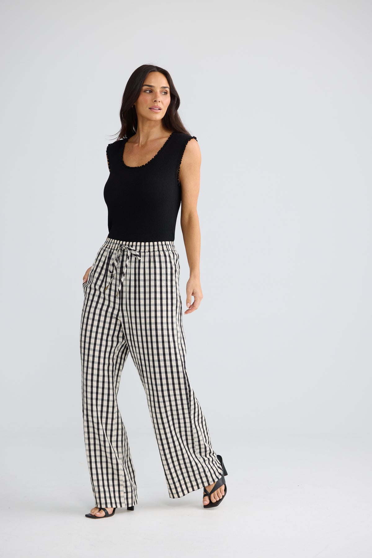 Jude Pant - Black Gingham-Pants-Brave & True-The Bay Room