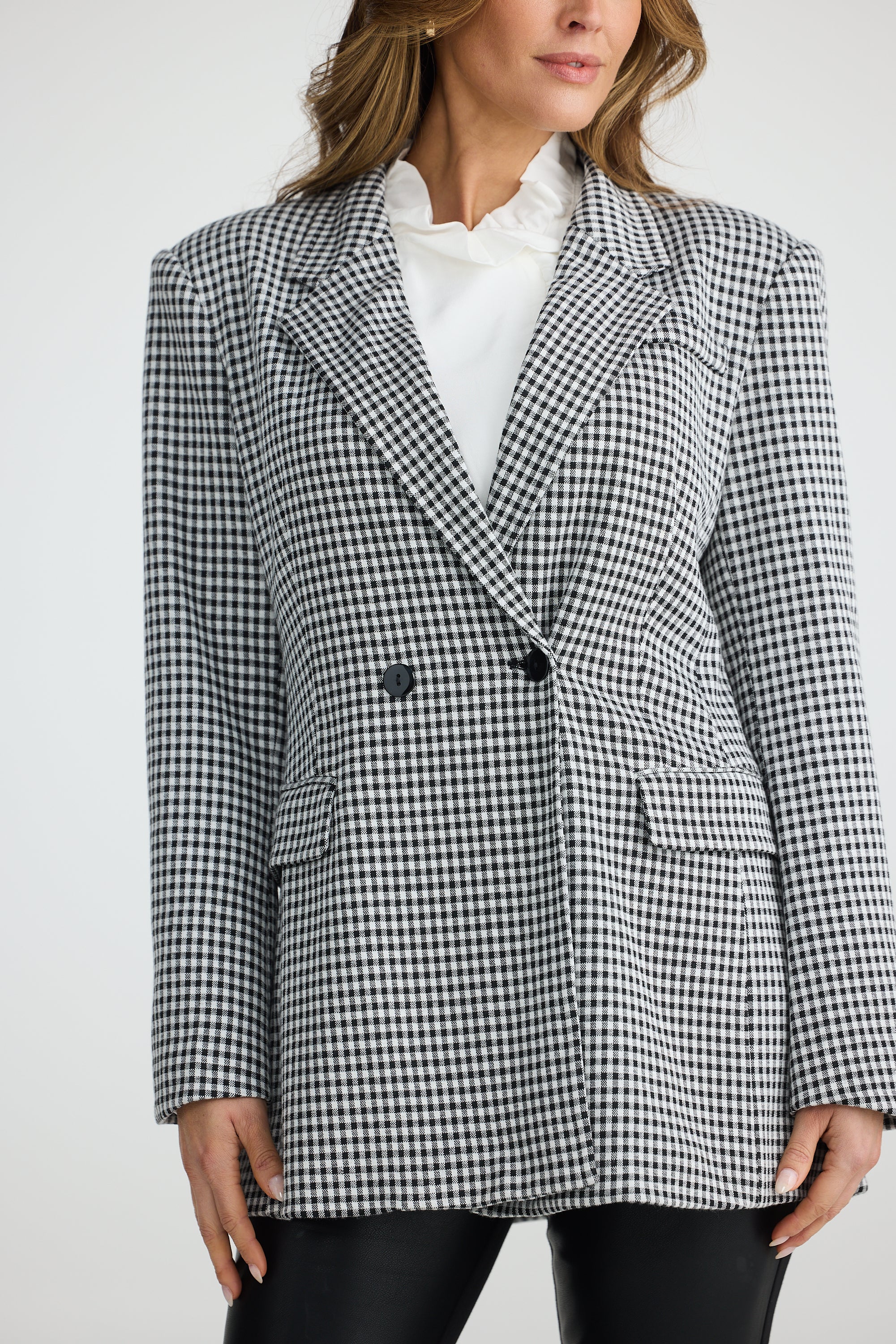 Judy Blazer - Black Small Check-Jackets, Coats & Vests-Brave & True-The Bay Room