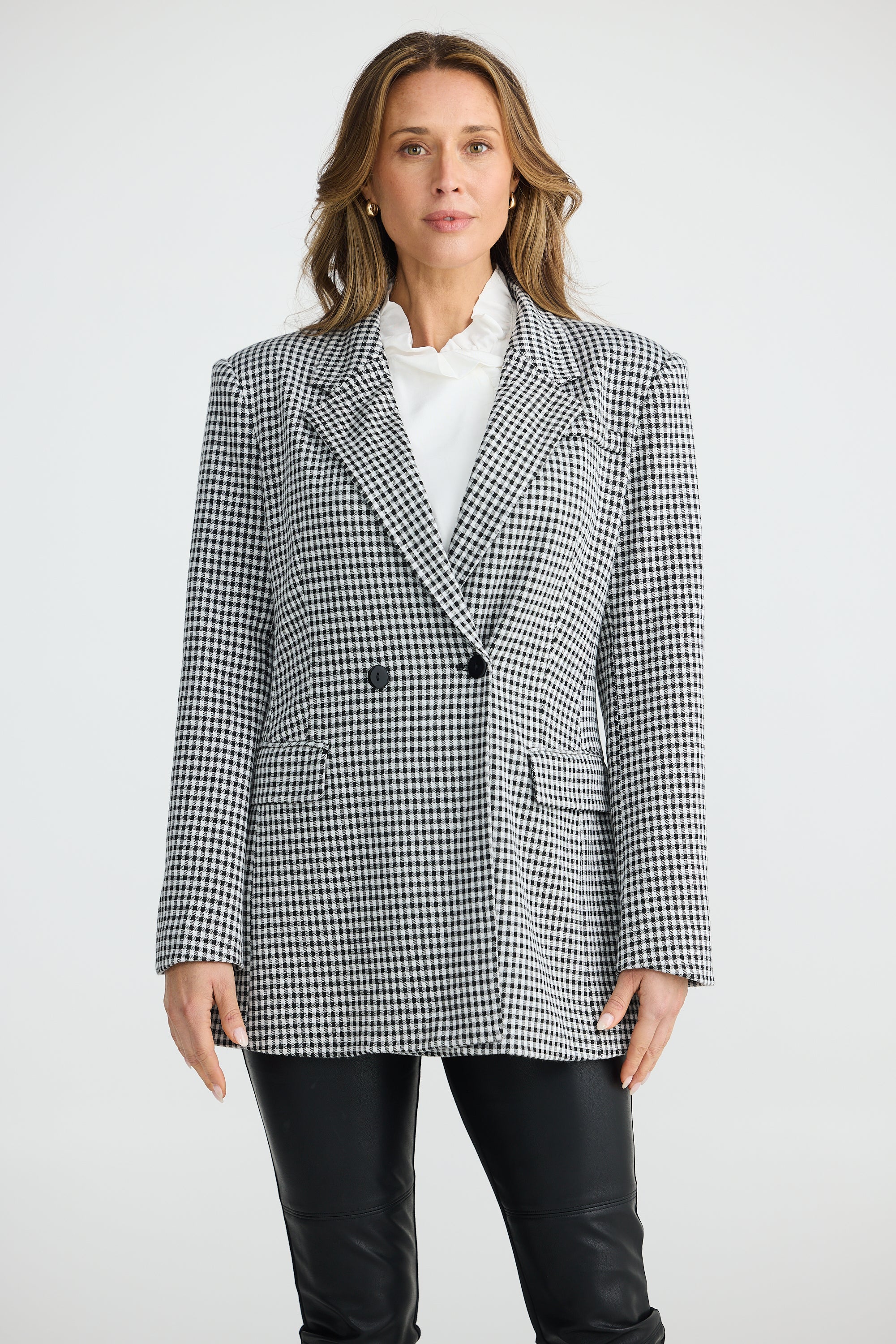 Judy Blazer - Black Small Check-Jackets, Coats & Vests-Brave & True-The Bay Room