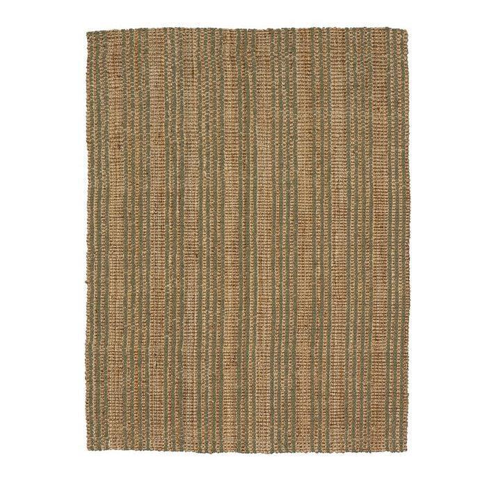 Julien Heavy Jute Rug 180x240cm Natural/Olive-Floor Rugs & Doormats-Coast To Coast Home-The Bay Room