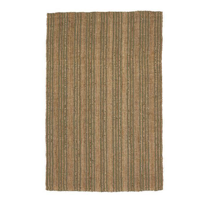 Julien Heavy Jute Rug 200x300cm Natural/Olive-Floor Rugs & Doormats-Coast To Coast Home-The Bay Room