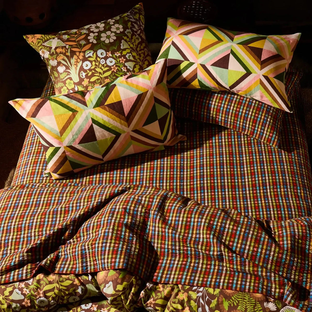 June Cotton Seersucker Sheets-Soft Furnishings-Sage & Clare-The Bay Room