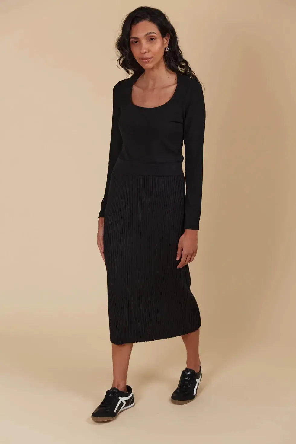 Juno Knit Skirt - Onyx-Skirts-Isle Of Mine-The Bay Room