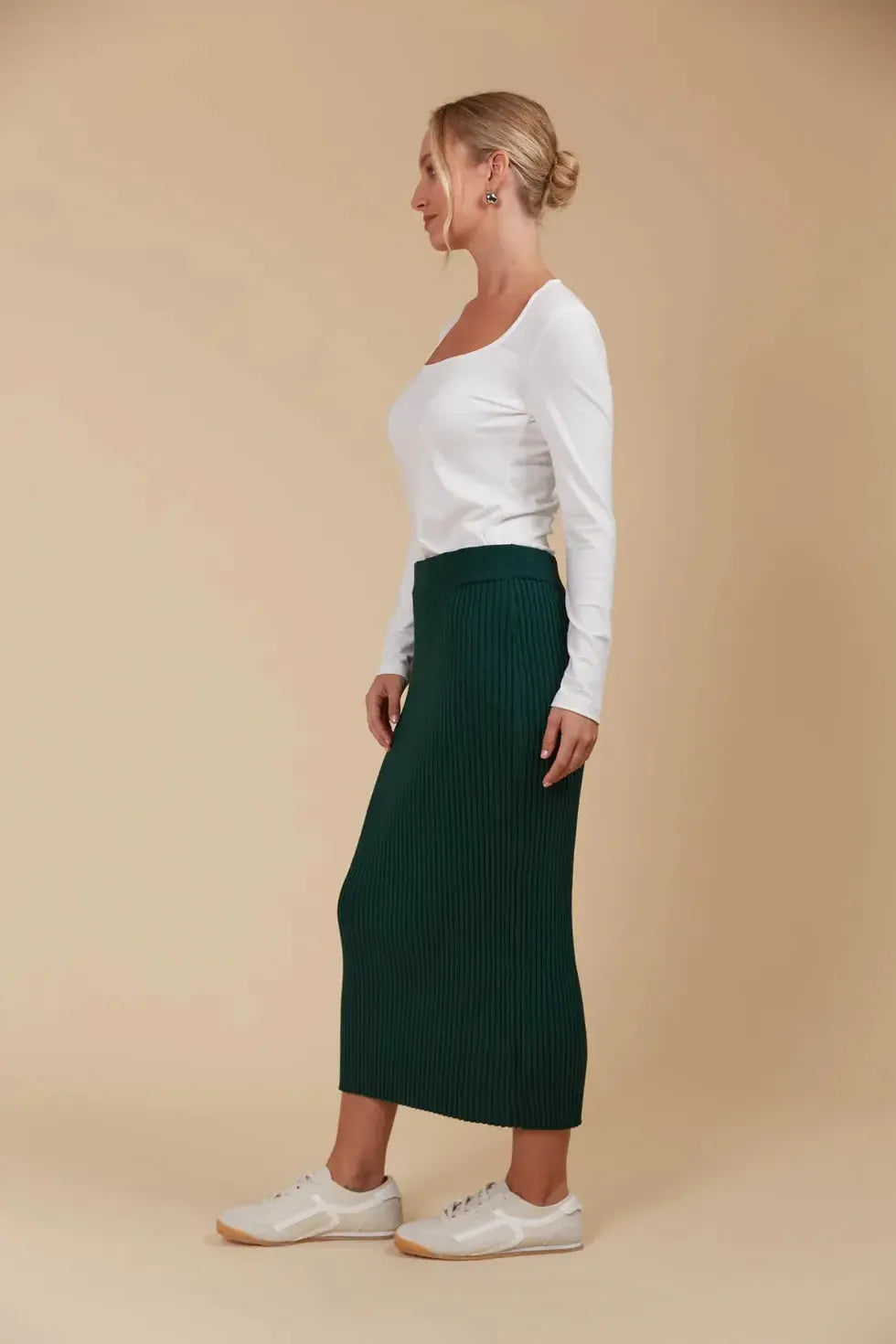 Juno Knit Skirt - Pine-Skirts-Isle Of Mine-The Bay Room