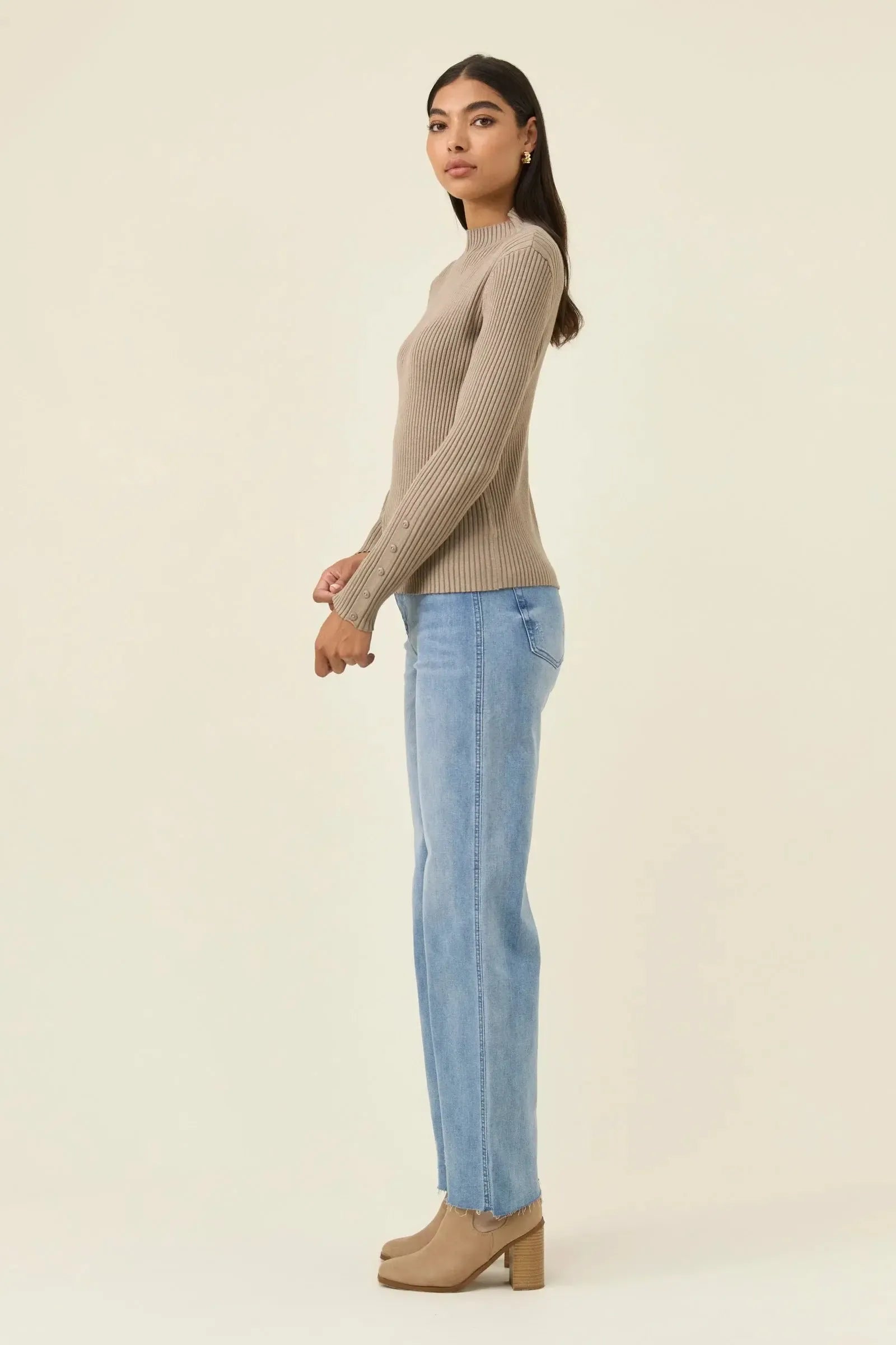 Juno Knit Top - Stone-Tops-Isle Of Mine-The Bay Room