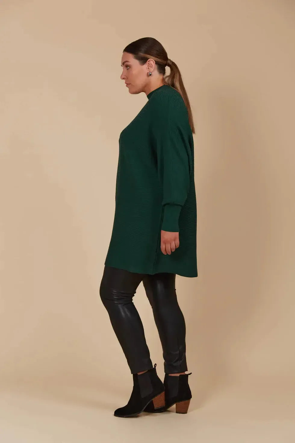 Juno Relaxed Jumper - Pine-Knitwear & Jumpers-Isle Of Mine-The Bay Room