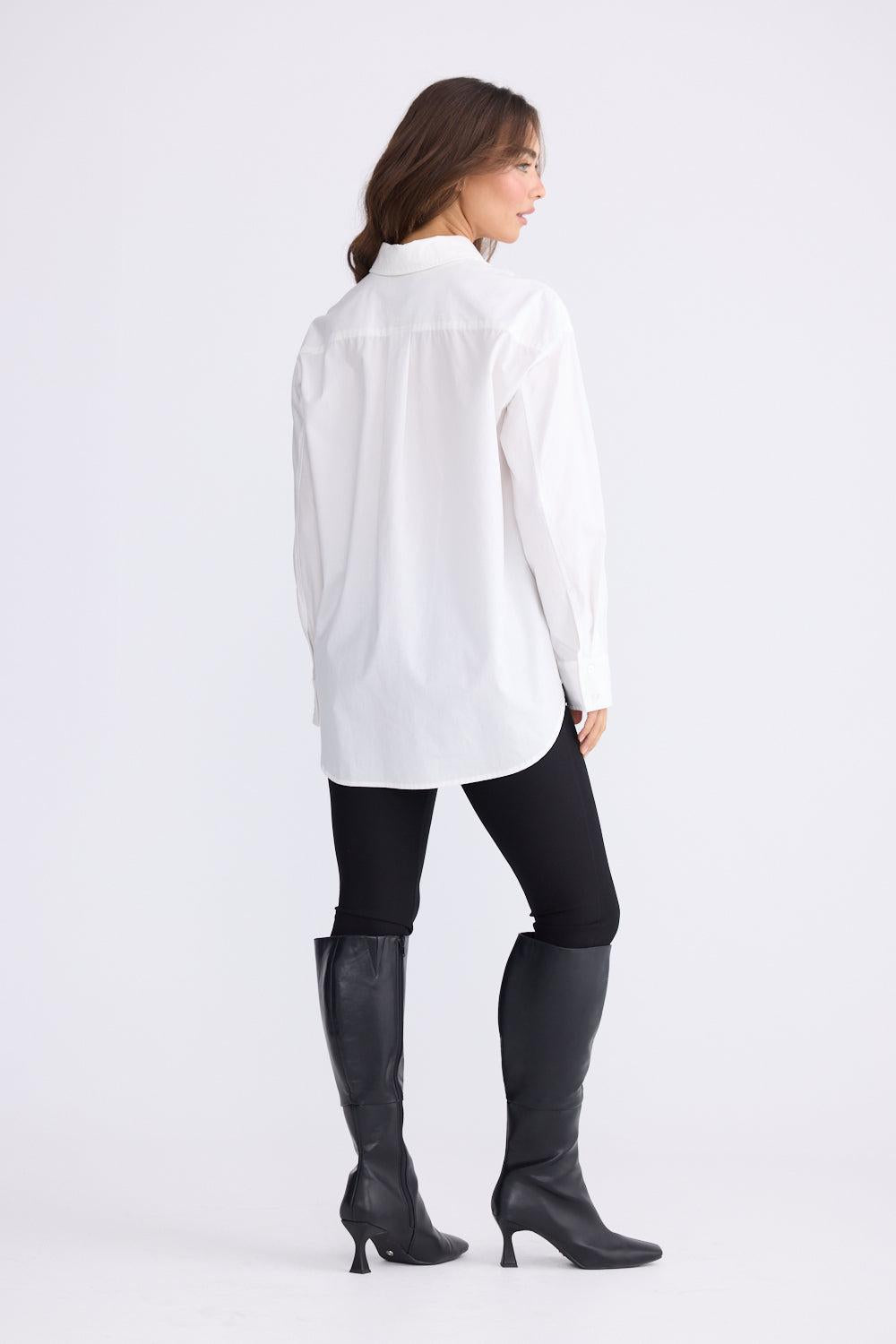 Kara Shirt - White-Tops-Brave & True-The Bay Room