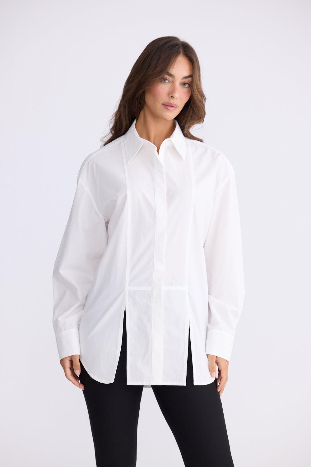 Kara Shirt - White-Tops-Brave & True-The Bay Room