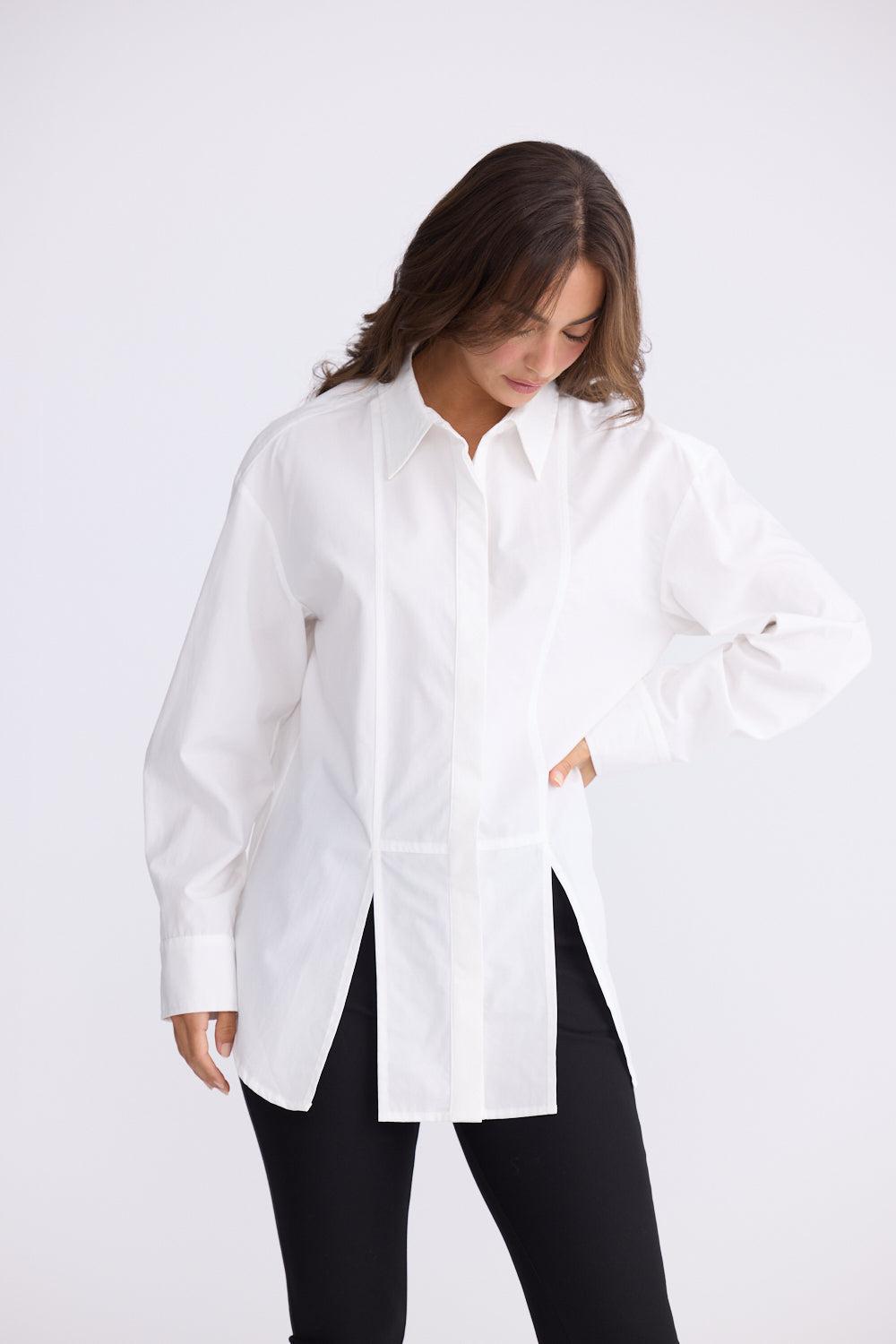 Kara Shirt - White-Tops-Brave & True-The Bay Room