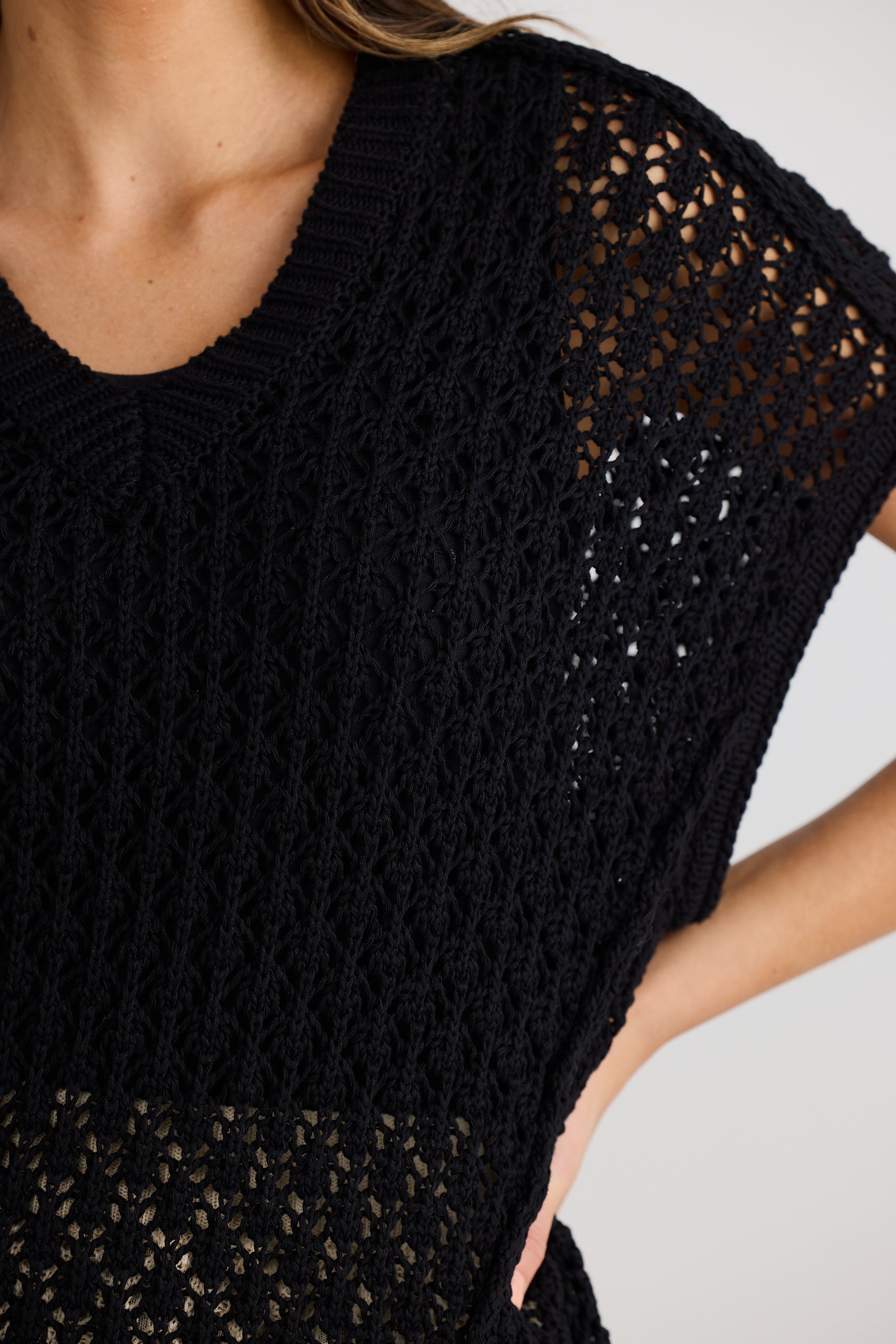 Kasbah Top - Black Crochet-Tops-The Shanty Corporation-The Bay Room