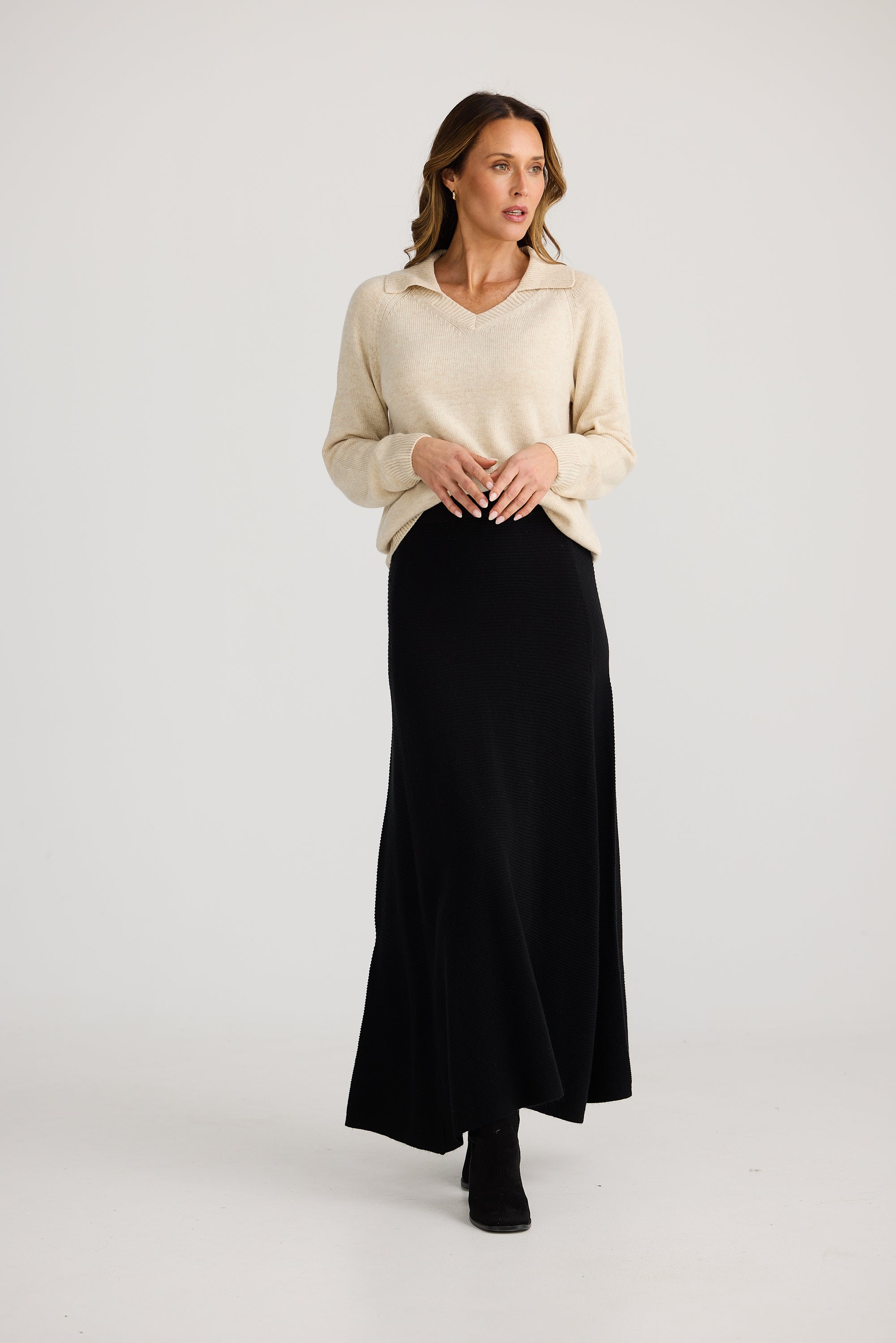 Kennedy Knit Skirt - Black-Tops-Brave & True-The Bay Room