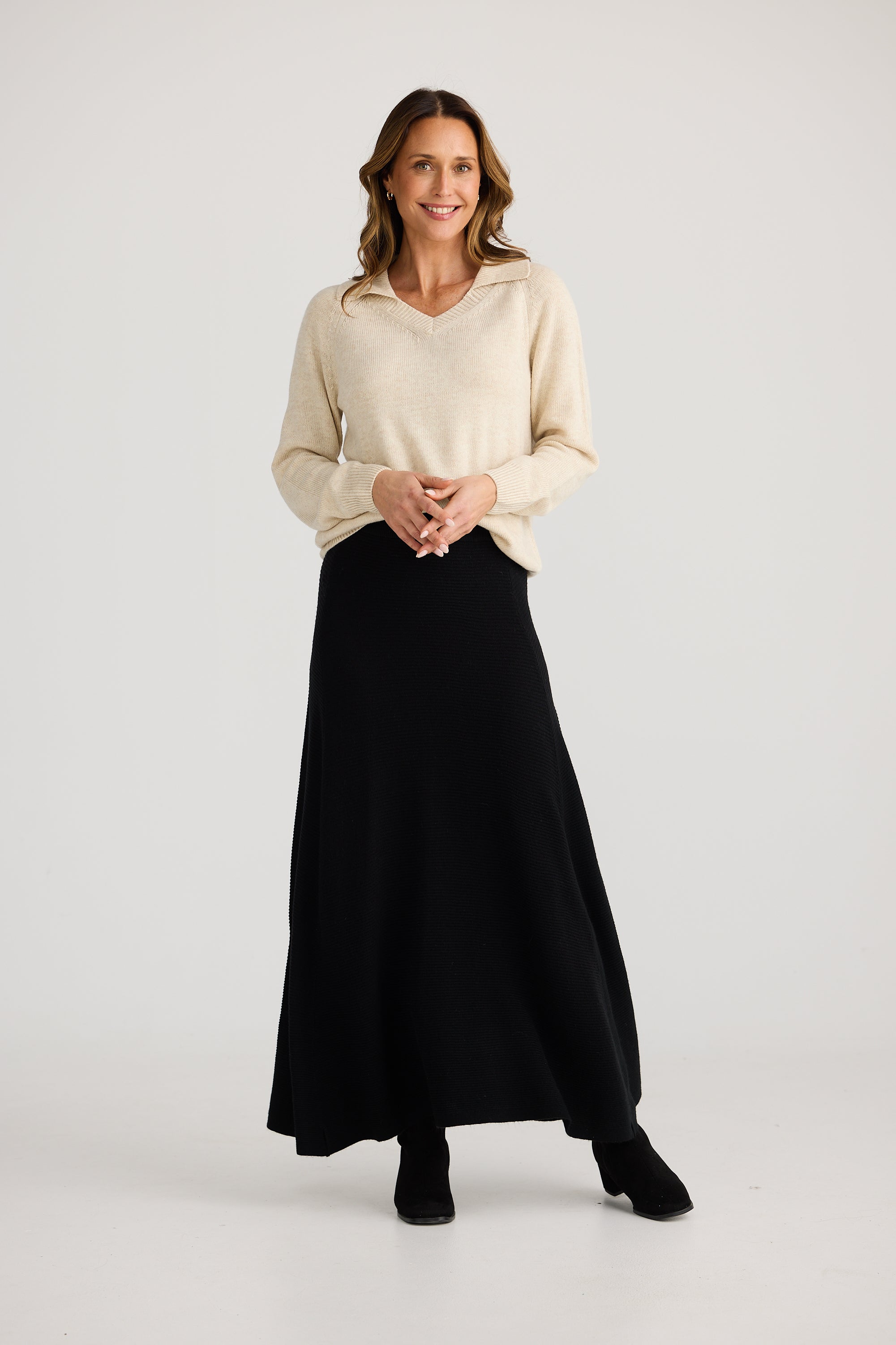Kennedy Knit Skirt - Black-Tops-Brave & True-The Bay Room