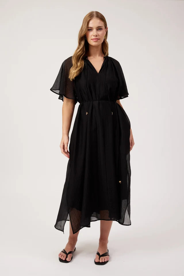 Kenya Midi Dress - Black-Dresses-Haven-The Bay Room