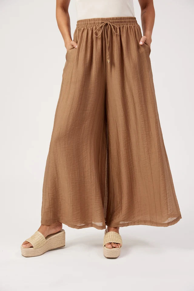 Kenya Palazzo Pant - Wheat-Pants-Haven-The Bay Room
