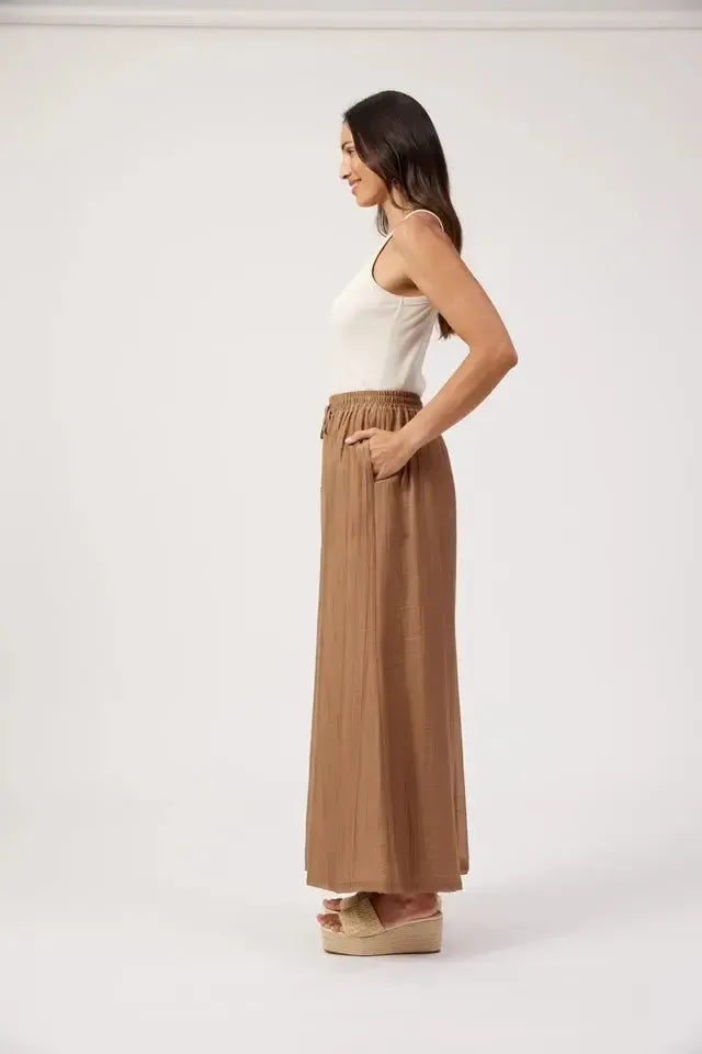 Kenya Palazzo Pant - Wheat-Pants-Haven-The Bay Room