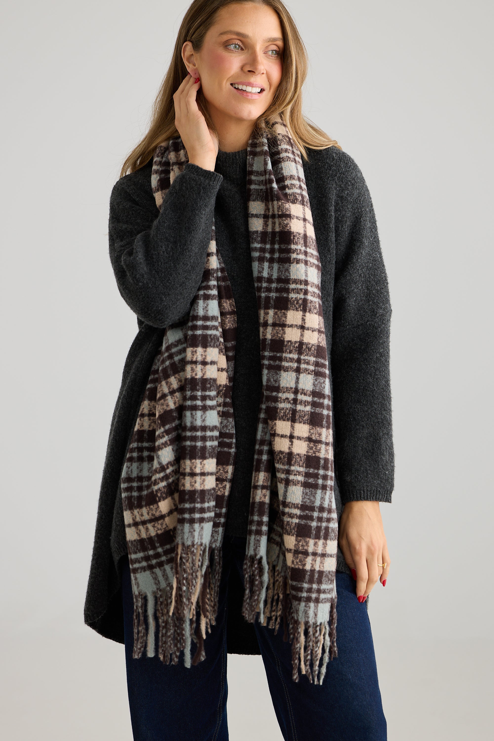 Key West Scarf - Blue/Black-Scarves, Belts & Gloves-Holiday-The Bay Room