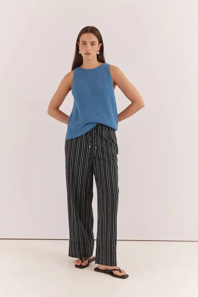 Kiani Knit Tank - Azure-Tops-SASS-The Bay Room