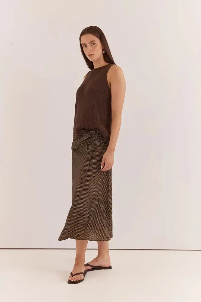 Kiani Knit Tank - Chocolate-Tops-SASS-The Bay Room