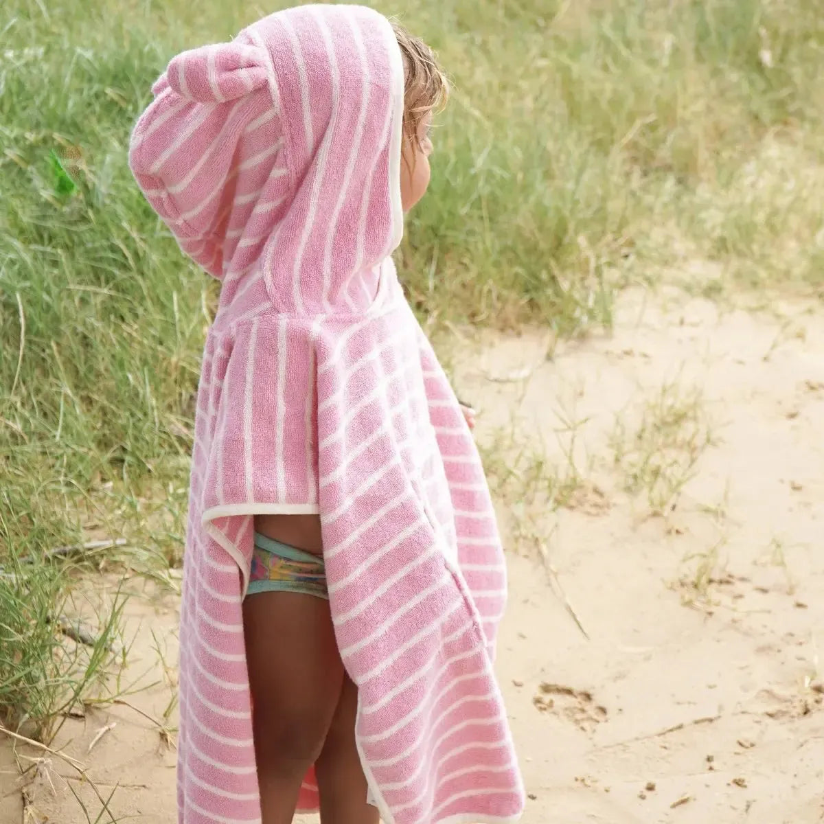 Kids Character Hooded Towel Cotton Candy Pink Stripe-Travel & Outdoors-Sunny Life-The Bay Room