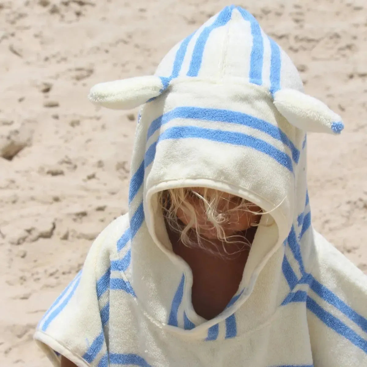 Kids Character Hooded Towel Sammy the Seagull Blue Stripe-Travel & Outdoors-Sunny Life-The Bay Room