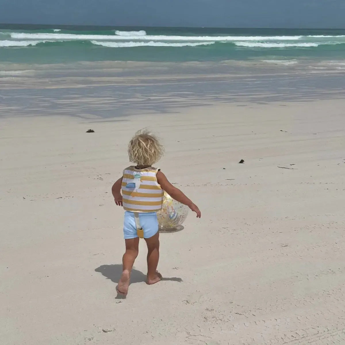 Kids Swim Vest Sammy the Seagull Mustard Stripe-Travel & Outdoors-Sunny Life-The Bay Room