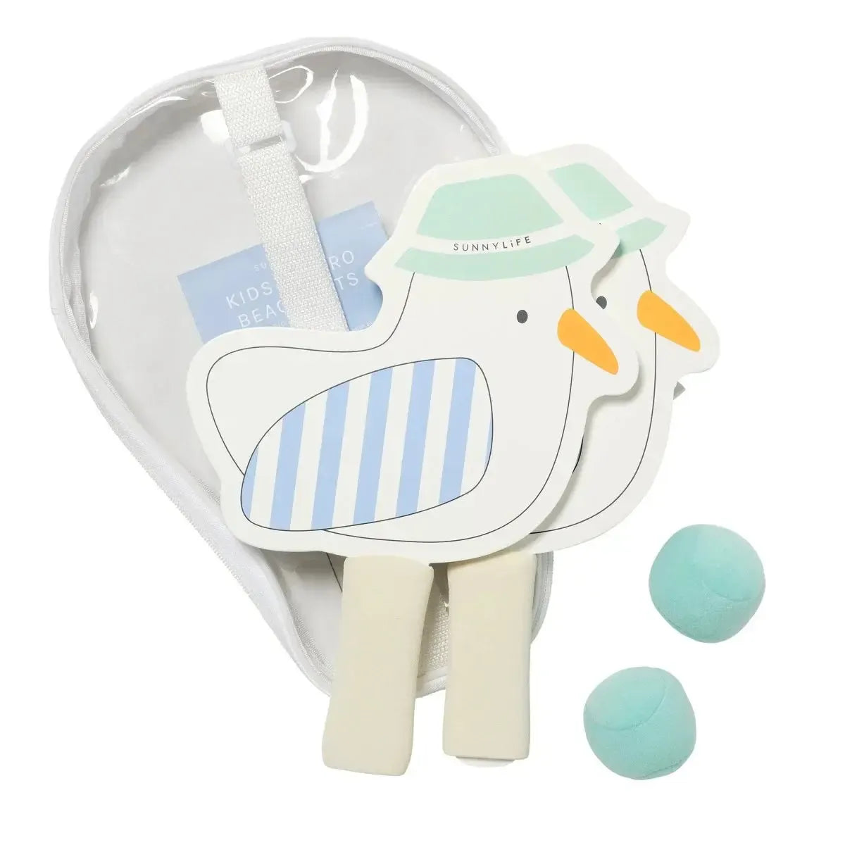 Kids Velcro Beach Bats Sammy the Seagull Blue Stripe-Travel & Outdoors-Sunny Life-The Bay Room