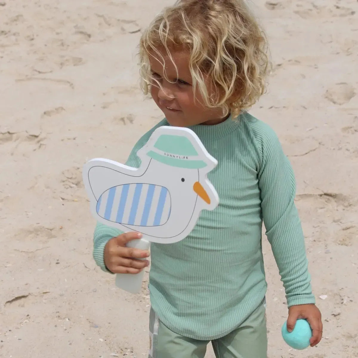 Kids Velcro Beach Bats Sammy the Seagull Blue Stripe-Travel & Outdoors-Sunny Life-The Bay Room