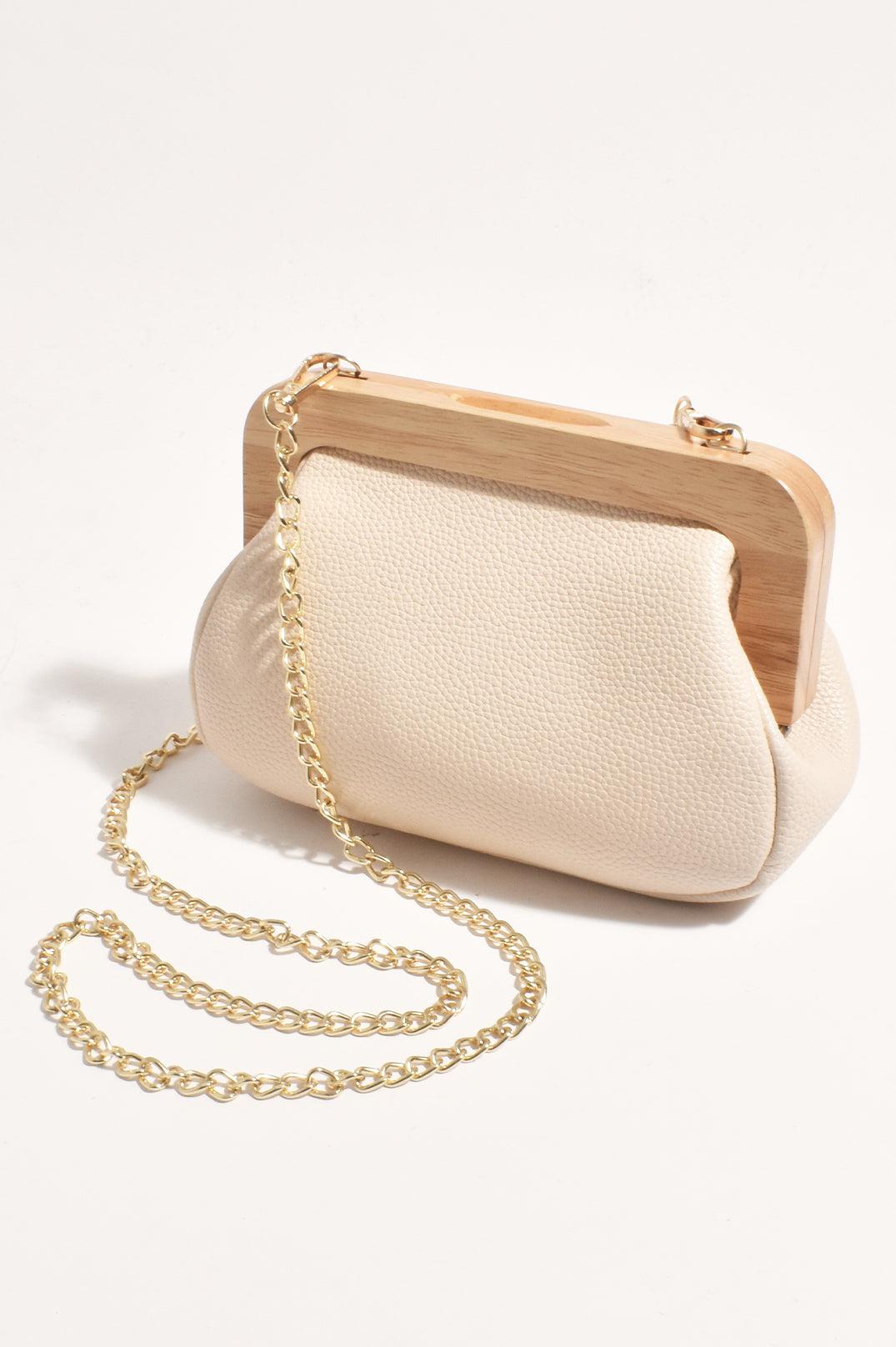 Kimmi Timber Frame Clutch - Nude-Bags & Clutches-Adorne-The Bay Room