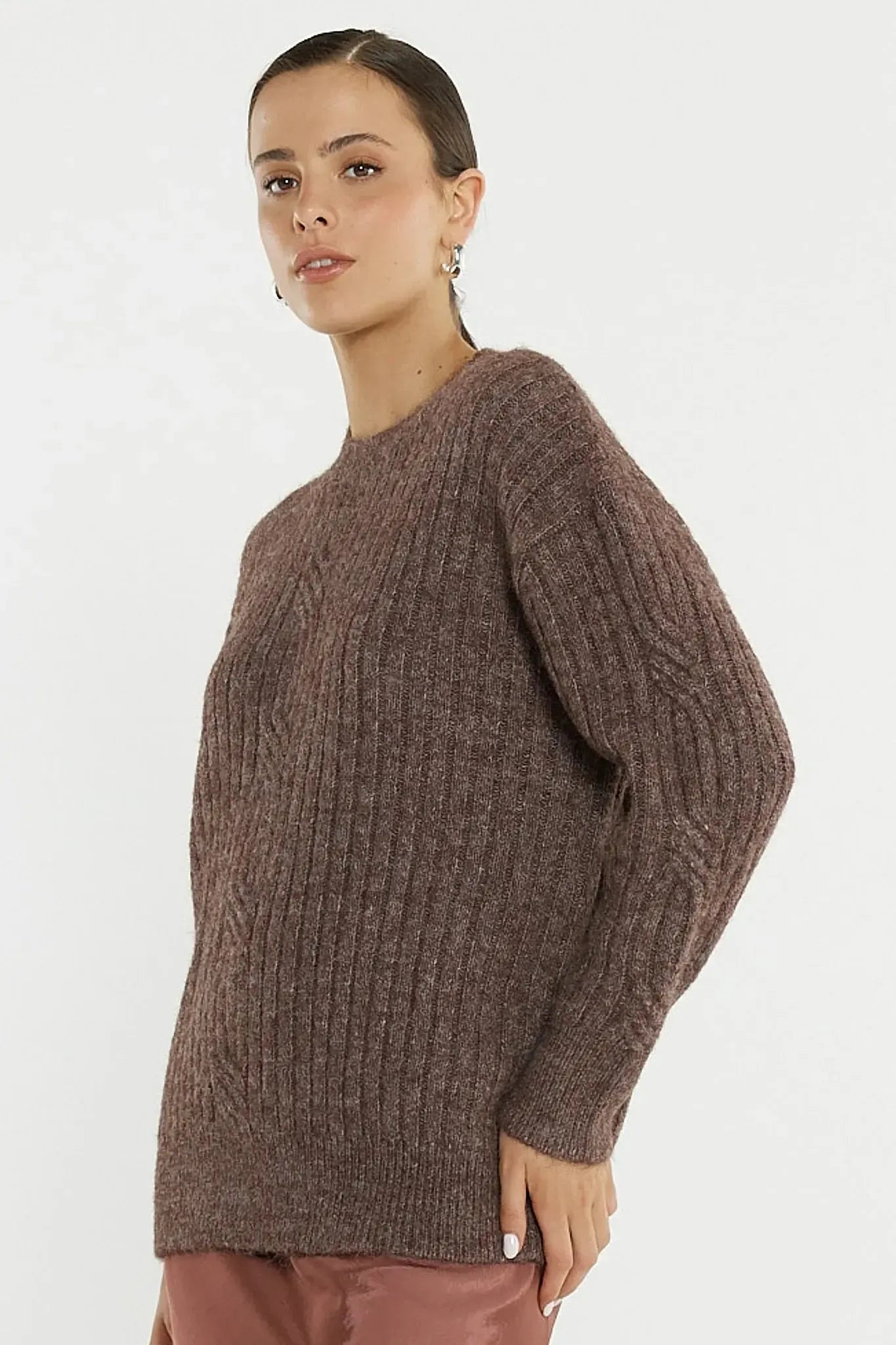 Kira Cable Jumper - Dusty Rose-Knitwear & Jumpers-SASS-The Bay Room