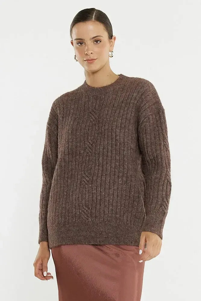 Kira Cable Jumper - Dusty Rose-Knitwear & Jumpers-SASS-The Bay Room