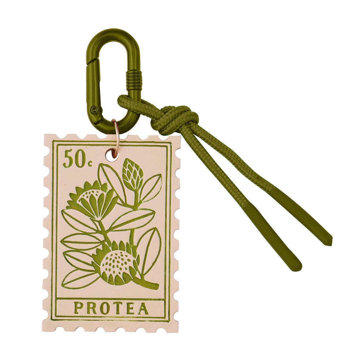 Kirra Resin Key Ring 6x4cm Olive/Nude-Keyrings-Coast To Coast Home-The Bay Room