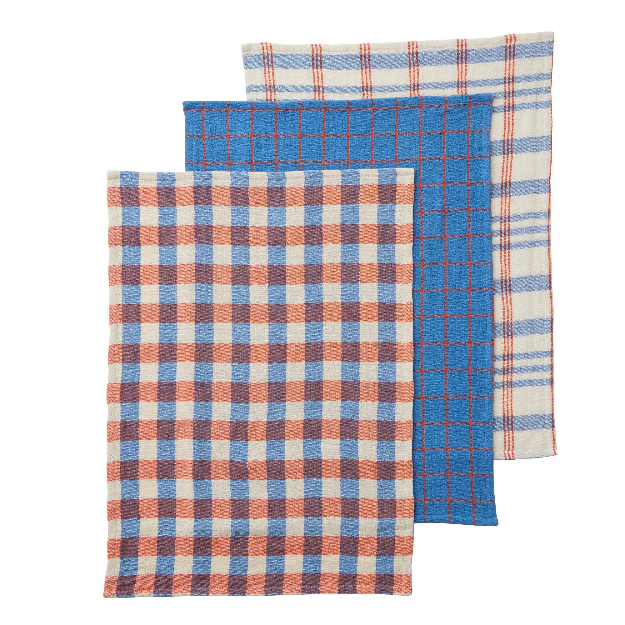Kit Set/3 Recycled Cotton Tea Towel 50x70cm Blue-Kitchenware-Coast To Coast Home-The Bay Room