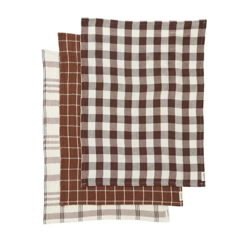Kit Set/3 Recycled Cotton Tea Towel 50x70cm Cocoa-Kitchenware-Coast To Coast Home-The Bay Room
