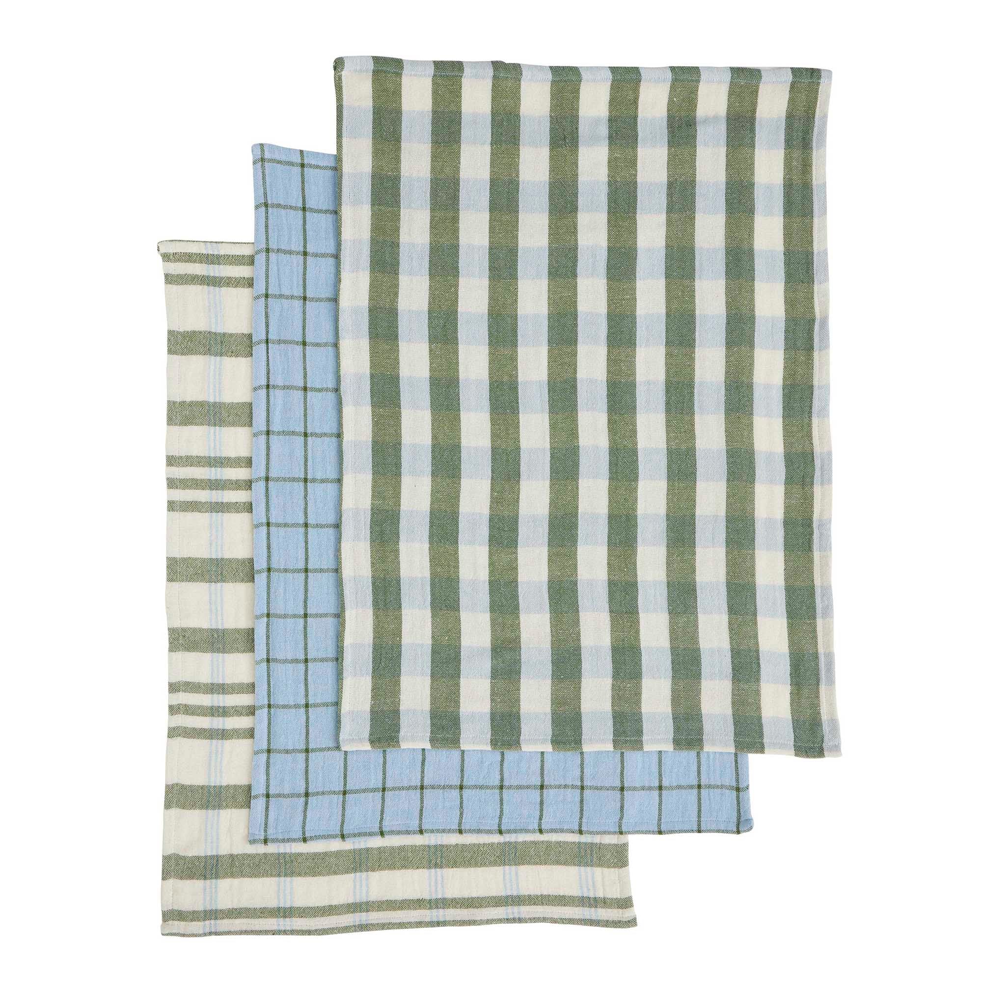 Kit Set/3 Recycled Cotton Tea Towel 50x70cm Olive-Kitchenware-Coast To Coast Home-The Bay Room