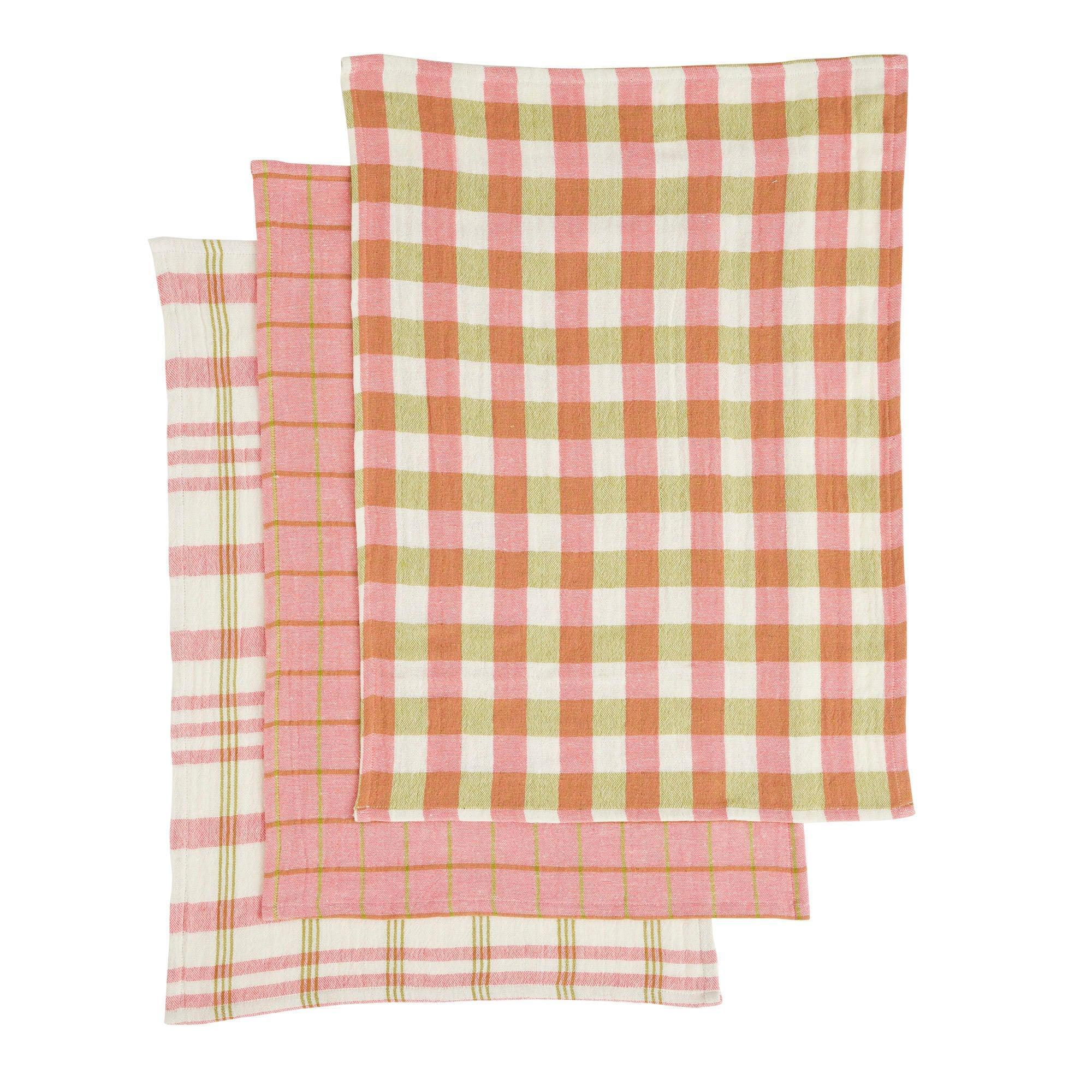 Kit Set/3 Recycled Cotton Tea Towel 50x70cm Pink-Kitchenware-Coast To Coast Home-The Bay Room