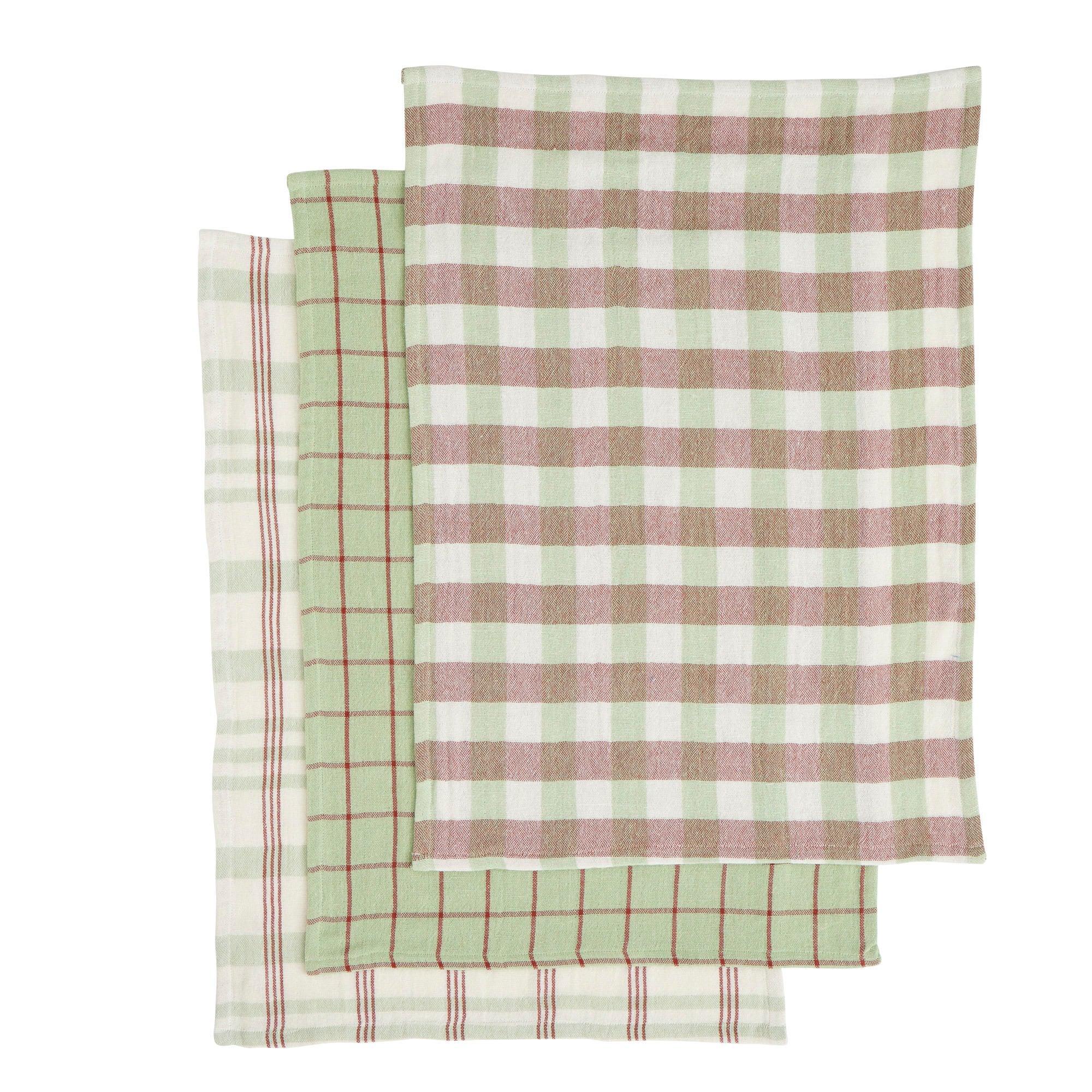 Kit Set/3 Recycled Cotton Tea Towel 50x70cm Sage-Kitchenware-Coast To Coast Home-The Bay Room