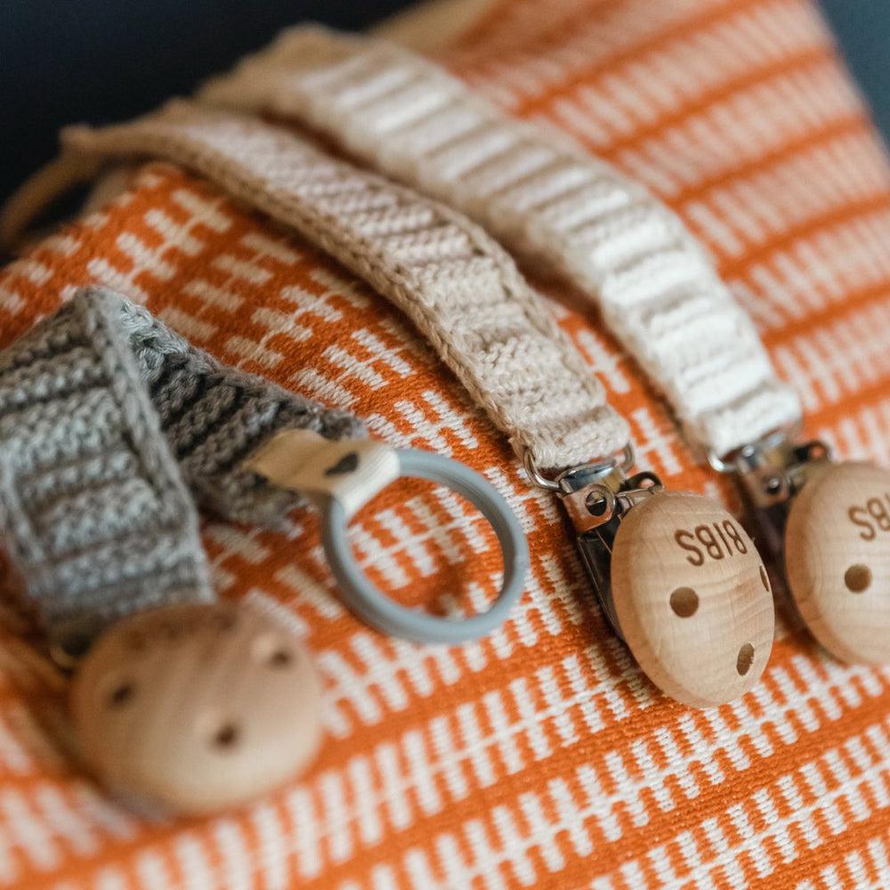 Knitted Pacifier Clip - Vanilla-Nursery & Nurture-BIBS-The Bay Room