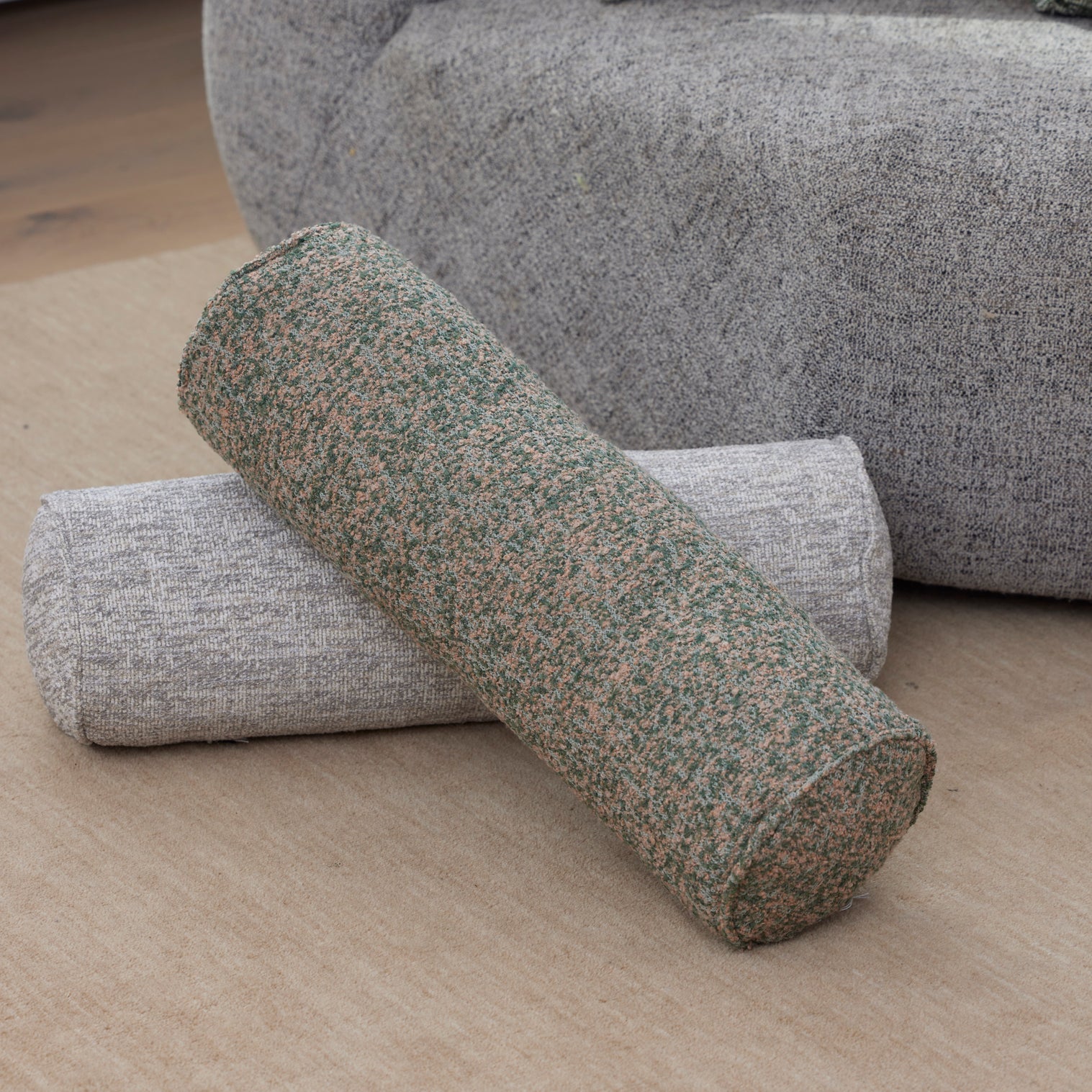 Koba Boucle Bolster Cushion 55x18cm-Soft Furnishings-Amalfi-The Bay Room