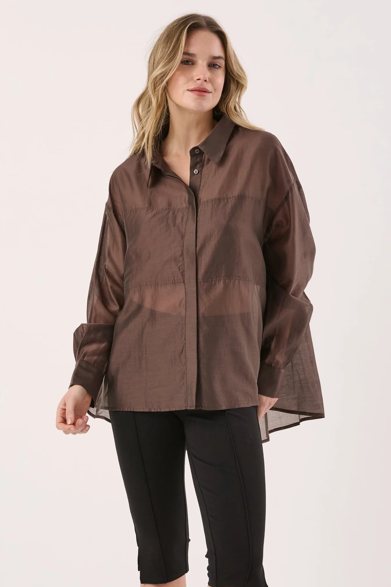 Val Oversized Shirt - Chocolate