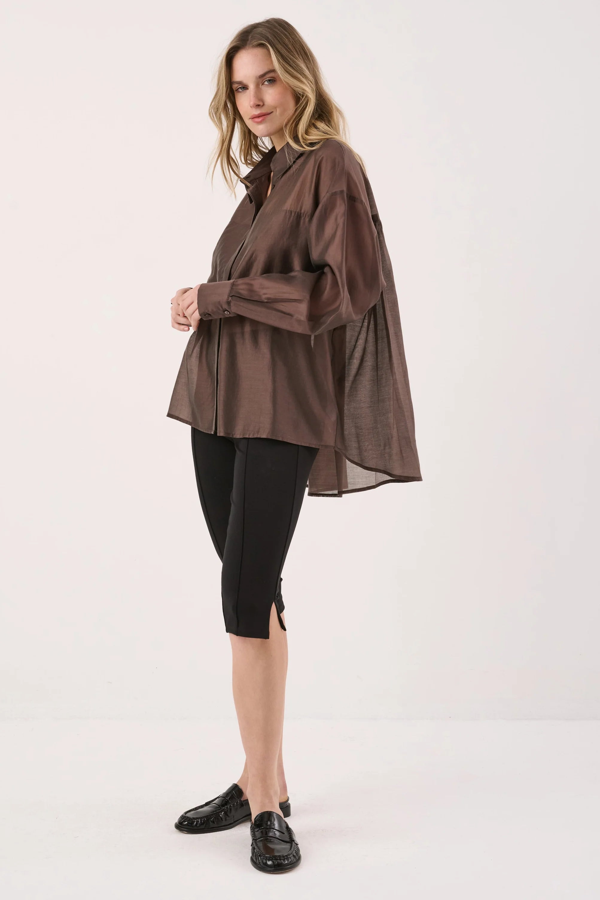 Val Oversized Shirt - Chocolate