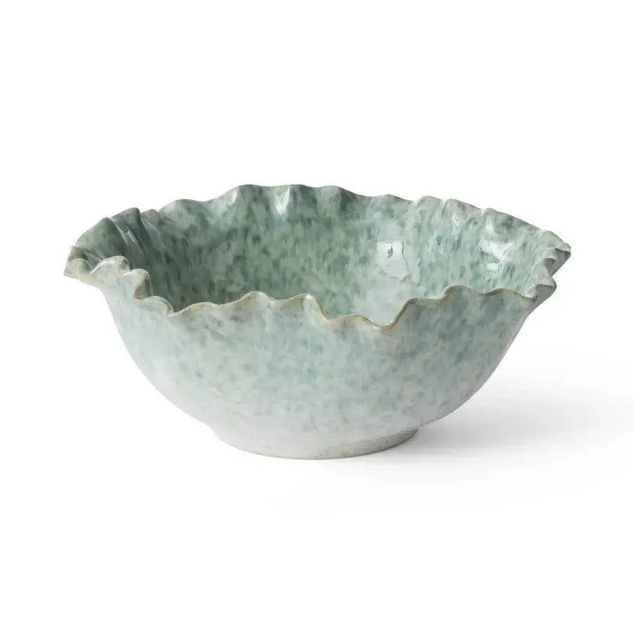 Lagoon Speckle Blue Glazed Bowl 25x9.5cm-Decor Items-Madras Link-The Bay Room