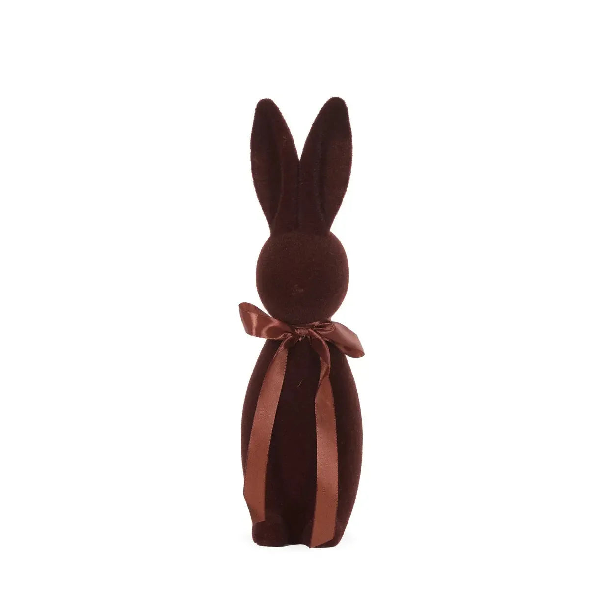 Large Flocked Rabbit with Bow Brown-Easter-Holly & Ivy-The Bay Room