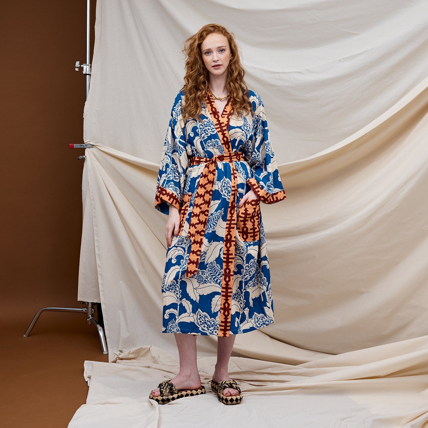 Lata Cotton Bath Robe-Sleepwear & Robes-Sage & Clare-The Bay Room