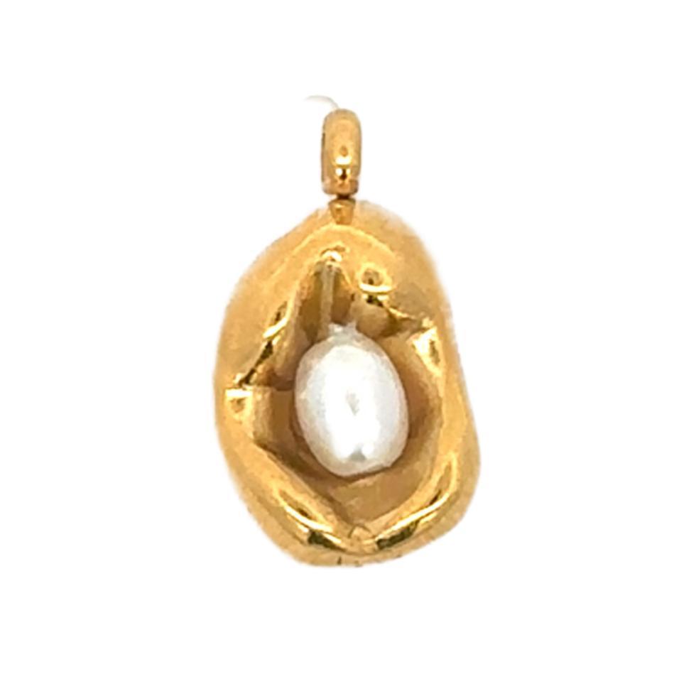 Latch & Lock Charms Gold-Jewellery-By Barny-Gold & Pearl Molten Drop-The Bay Room