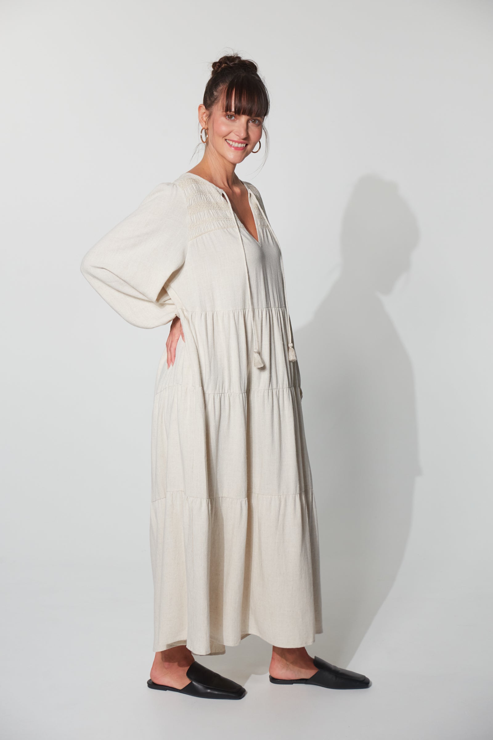 Lauder Tiered Maxi - Flax-Dresses-Haven-The Bay Room