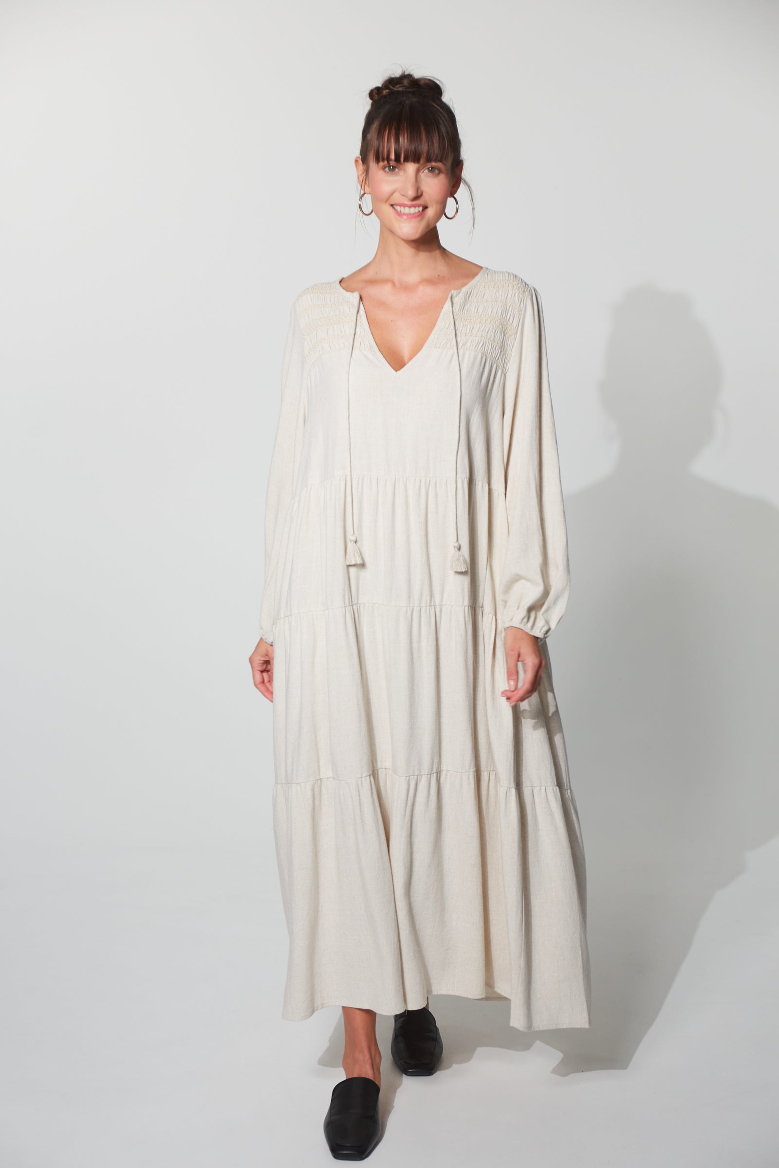 Lauder Tiered Maxi - Flax-Dresses-Haven-The Bay Room